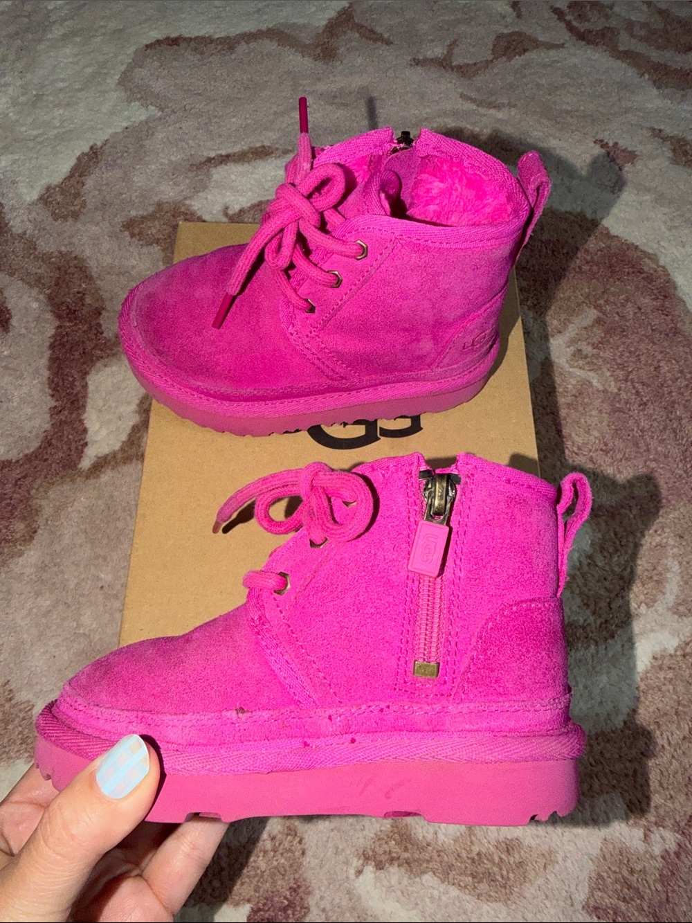 UGG Kids Neumel II Hot Pink Lace-Up Boots